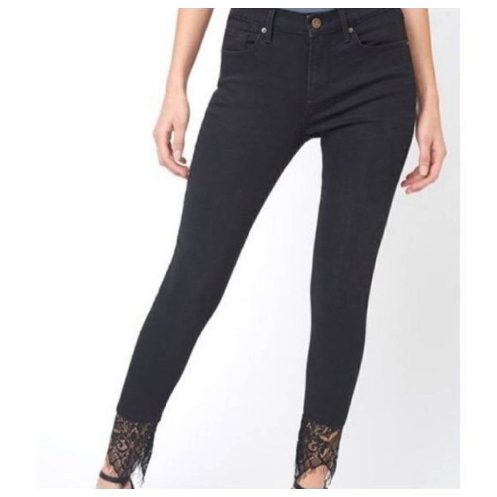 Driftwood Jackie Black Wash Lace Jeans sz 27x27